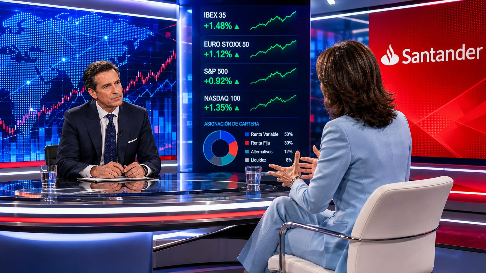 Entrevista financiera en estudio